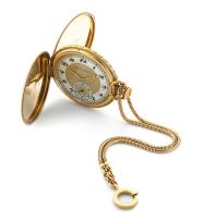Gold hunting cased chronometer keyless lever watch, International Watch Co, for Eberhard Milan