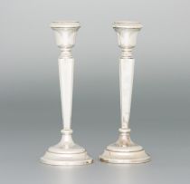 A pair of silver candlesticks, Sanders & Mackenzie, Birmingham, 1991