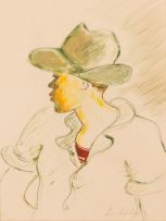 Iris Ampenberger; Lady with Green Hat