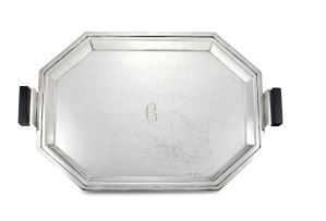 A George VI silver two-handled tray, maker's initials K & L, Birmingham, 1938