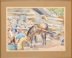 Durant Sihlali; Working Figures and a Mule