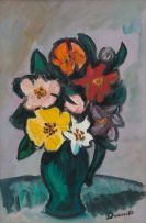 Pranas Domsaitis; Still Life with Flowers