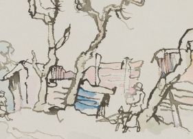 Gregoire Boonzaier; Village Scene with Trees