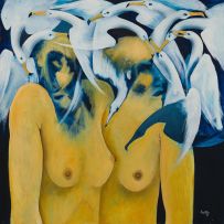 Michael Costello; Yellow Nudes with Egrets