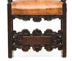 An Italian Renaissance style walnut and oak armchair, 18th/19th century