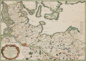 Johannes Janssonius (Janszoon) and Nicolas Sanson; 1.Tabula Geographica Novissima Ducatus Stormariae, course of the River Elbe; 2. Basse Partie de la Basse Saxe