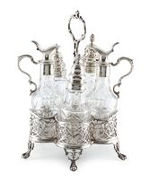 A George III silver cruet set, Jabez Daniell & James Mince, London, 1770