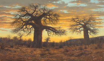 Francois Koch; Landscape with Baobab Trees