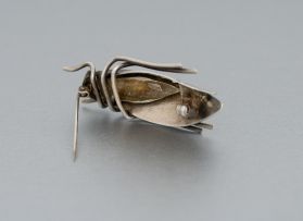 An American sterling silver brooch in the form of a cicada, early 20th century