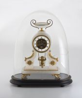 A French alabaster and gilt-metal-mounted mantel clock, late 19th century