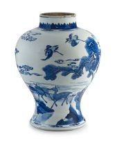 A Chinese blue and white vase, Qing Dynasty, Kangxi, late 17th/early 18th century