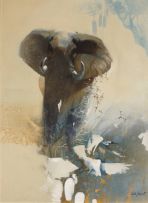 Keith Joubert; Elephant and Herons