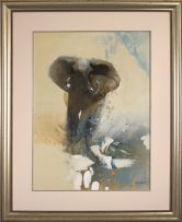 Keith Joubert; Elephant and Herons
