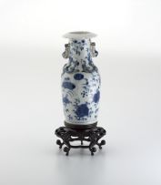 A Chinese blue and white vase, Qing Dynasty, late 19th century