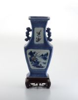 A Chinese underglaze-blue and copper-red vase, Qing Dynasty, 19th century