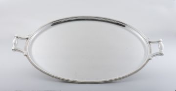 A Christofle Malmaison pattern silver-plated two-handled tray, 20th century