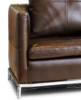 A pair of Italian brown leather armchairs, modern