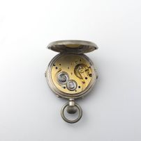 A Hamilton & Inches metal open-faced keyless travelling watch, Edinburgh, early 20th century