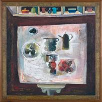 Cecil Skotnes; Still Life with Coffee Pot and Fruit