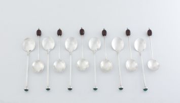 An Elizabeth II set of six silver coffee spoons, Arthur Price & Co Ltd, Birmingham, 1965
