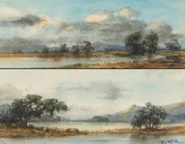 Otto Klar; Two Views of a Lake, two
