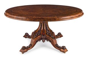 A Victorian walnut and inlaid table
