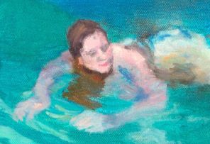 Clare Menck; Swimming Nude (Self-Portrait)