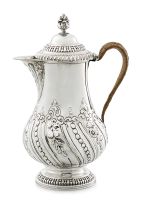 A George III silver hot water jug, S C Younge & Co, Sheffield, 1818