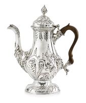 A George III silver coffee pot, maker's initials BM, London, 1765