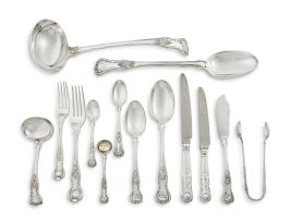 An Edward VII silver Kings pattern canteen of cutlery, Josiah Williams & Co, London, 1901-1902