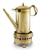 A Cape brass coffee pot and konfoor, F van As, 1882
