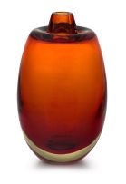 A Seguso amber, red and clear sommerso glass vase, Murano, 1960s
