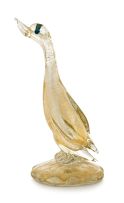 A Seguso glass duck, Murano, 1950s