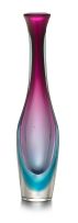A Seguso purple and blue sommerso glass vase, Murano, 1960s