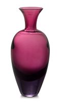 A Seguso pale cerise and amethyst sommerso glass vase, Murano, 1960s