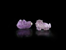 Two Chinese amethyst snuff bottles, early 20th century