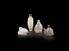 Four Chinese crystal snuff bottles, early 20th century