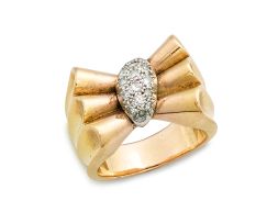 Diamond and gold ring, 1940s