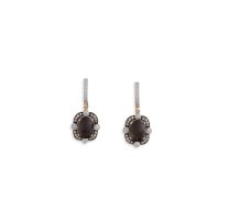 Pair of smoky quartz and diamond earrings