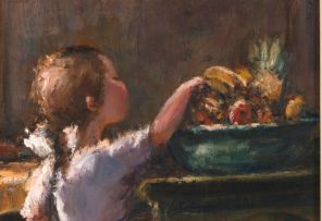 Christiaan Nice; Young Girl Reaching for Fruit