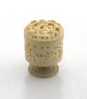 A Chinese carved ivory covered container, late 19th/early 20th century
