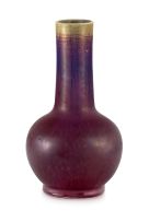 A Chinese flambé-glazed bottle vase, Qing Dynasty, late 18th/early 19th century