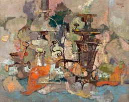 Gregoire Boonzaier; Samovar, Lamp and Pumpkins