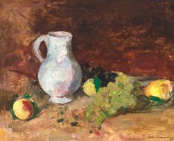 Coba Ritsema; Still Life with Fruit and a White Jug