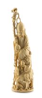 A Chinese ivory figure of Shoulao, first half 20th century