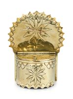 A Dutch brass salt box, dated 1778