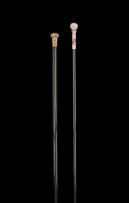 A gilt-metal mounted ebonized walking stick, late 19th century