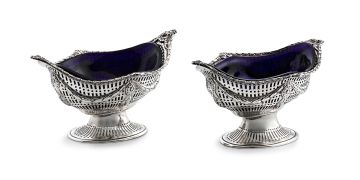 A pair of Victorian silver pedestal baskets, Charles Stuart Harris, London, 1893
