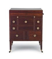 A George III mahogany gentleman's travelling commode
