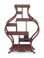 A Chinese hardwood and inlaid display stand, early 20th century